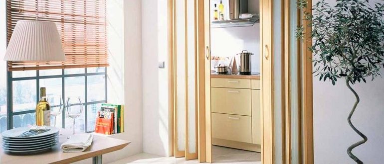 Двери гармошка в интерьере