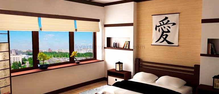 Интерьер спальни в японском стиле