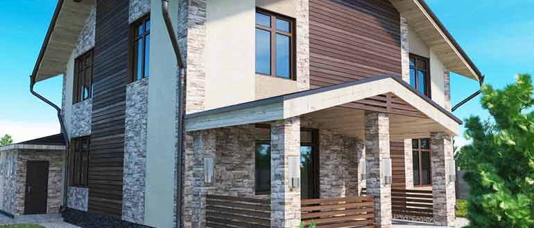 Сочетаем камень и дерево в облицовке дома